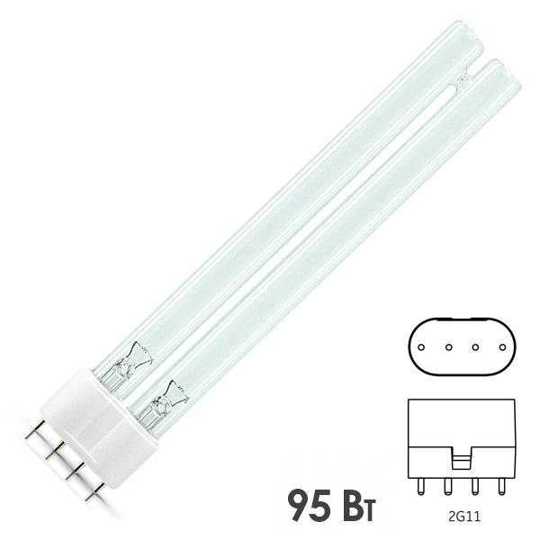 Лампа бактерицидная Philips TUV PL-L 95W HO 4P 2G11 специальная безозоновая