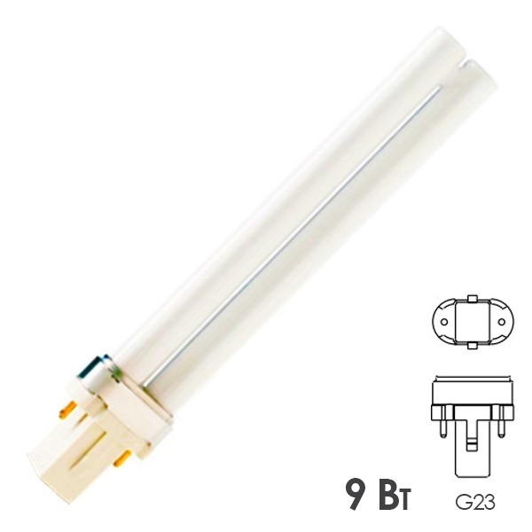 Лампа УФ в ловушки для насекомых Philips Actinic BL PL-S 9W/10 2P G23 UVA 368 nm сушка гель лака