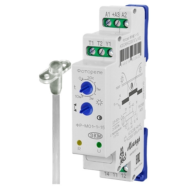 Фотореле Меандр ФР-М01-1-15 16А АСDC24B/AC230B с датчиком