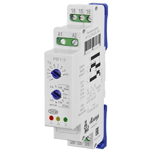 Реле времени пусковое Меандр РВП-3 16А AC230В УХЛ4 на DIN-рейку