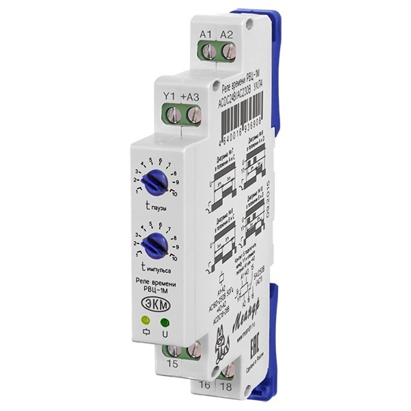 Реле времени циклическое Меандр РВЦ-1М 1с - 30ч ACDC24В/АС230В УХЛ4 на DIN-рейку