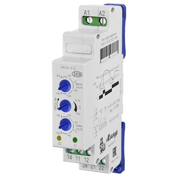 Однофазное реле контроля напряжения Меандр РКН-1-2-15 АС230В УХЛ4 задержка включения 6 мин