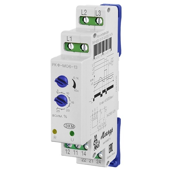 Реле контроля фаз Меандр РКФ-М06-13-15 AC 400В УХЛ4 аналог ЕЛ-13М с регулировкой разбаланса фаз