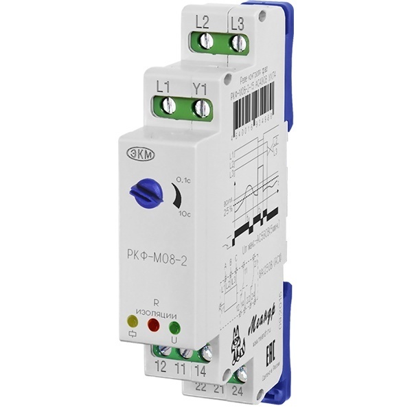 Реле контроля фаз Меандр РКФ-М08-2-15 AC 400В УХЛ4 для защиты электродвигателей