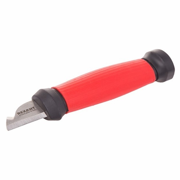 Нож монтажника Rexant нержавеющая сталь двухсторонняя заточка лезвие 33мм