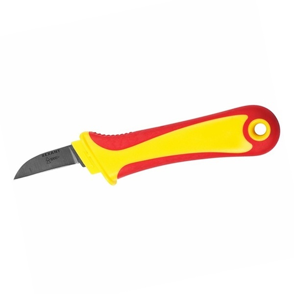 Нож монтажника Rexant нержавеющая сталь прямое лезвие VDE 1000V