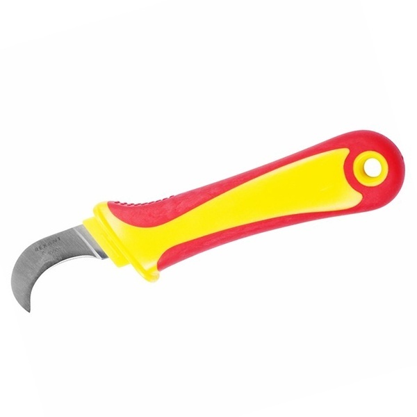 Нож монтажника Rexant нержавеющая сталь изогнутое лезвие 1000V