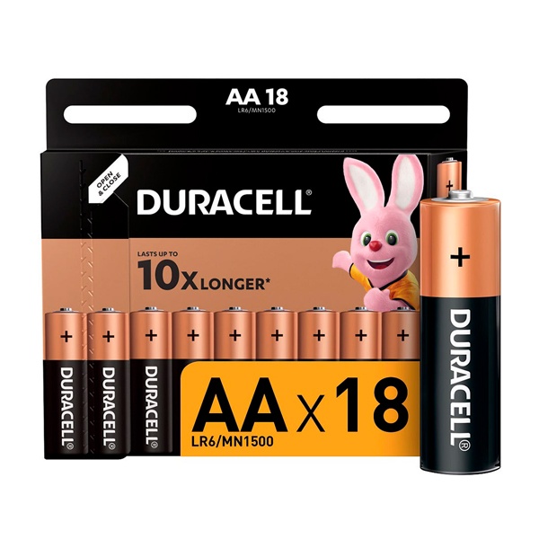 Батарейка Duracell AA LR6 Basic MN1500 1,5V алкалиновая (упаковка 18шт) 107519