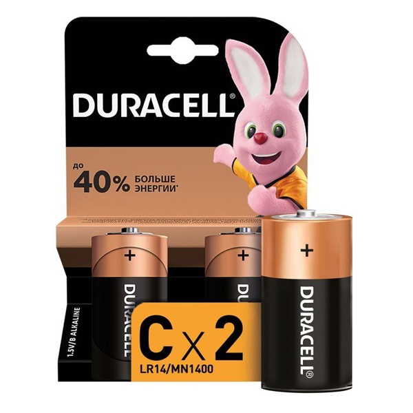 Батарейка Duracell C LR14 BASIC MN1400 (упаковка 2шт) 052529