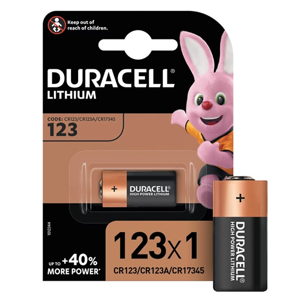 Батарейка Duracell 123 (CR123/CR123A/CR17345) 3V Ultra Lithium (упаковка 1шт) 123106