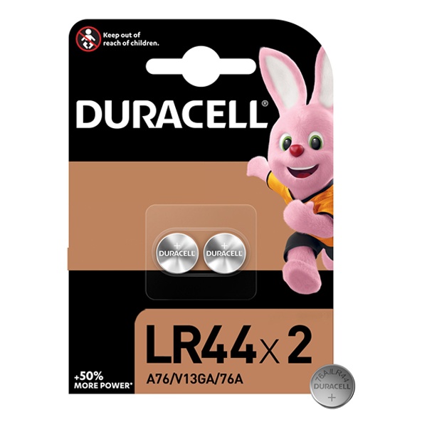 Батарейка Duracell LR44 (A76/V13GA/76A) 1.5V Alkaline для электронных устройств (упаковка 2шт) 50442