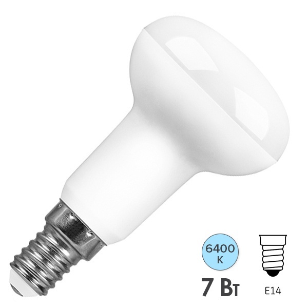 Лампа светодиодная Feron R50 LB-450 7W 6400K 230V E14 холодный свет