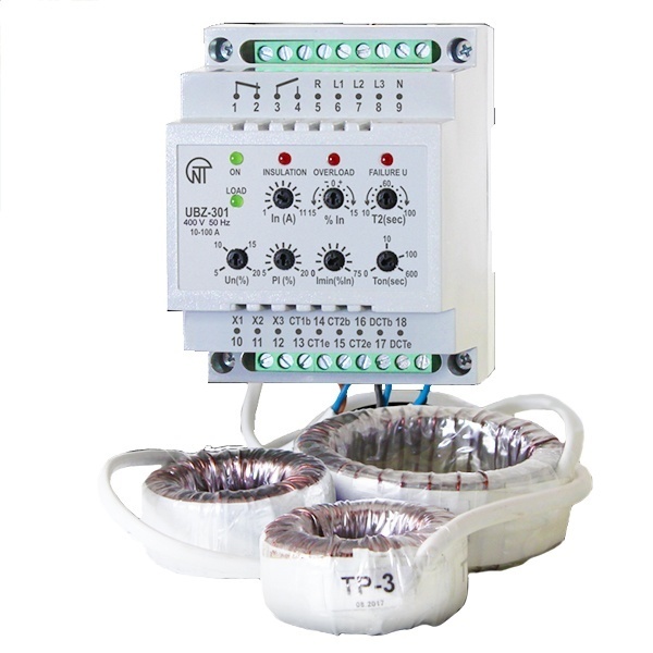 Универсальный блок защиты асинхронных двигателей Новатек УБЗ-301 10-100A