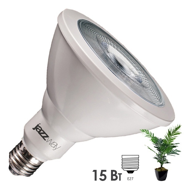 Лампа светодиодная для растений JazzWay LED PPG PAR38 Agro 15W 220V E27 IP55