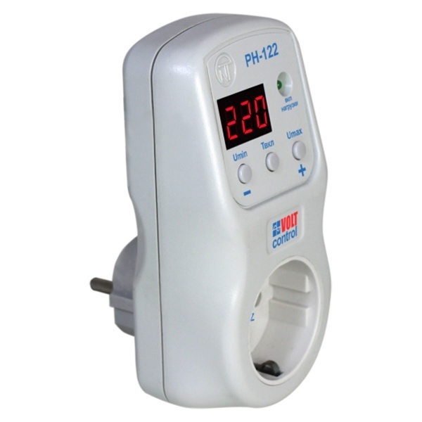 Реле напряжения Новатек РН-122 однофазное регулируемое 16А под розетку