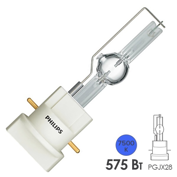 Лампа специальная газоразрядная Philips MSR Gold 575/2 MiniFastFit PGJX28 7500K