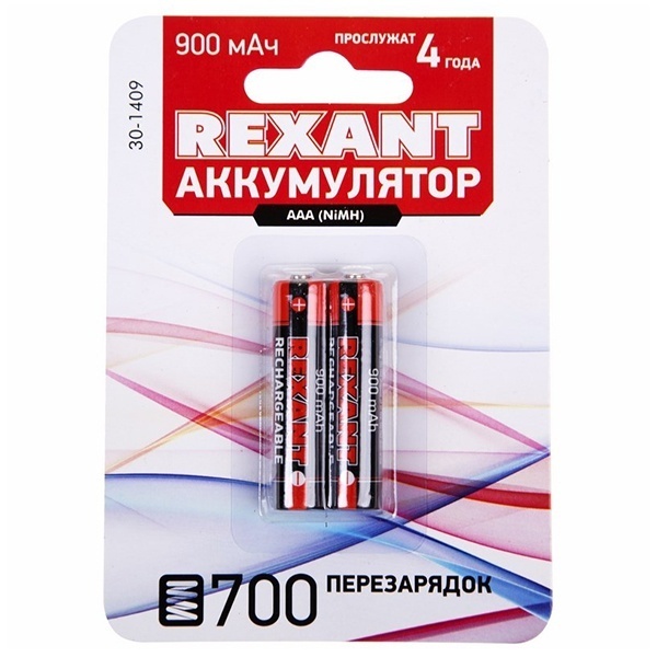 Аккумулятор Rexant AAA HR03 1.2V 900мАч (упаковка 2 шт)