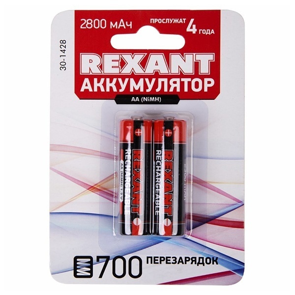 Аккумулятор Rexant AA HR6 1.2V 2800мАч (упаковка 2 шт)
