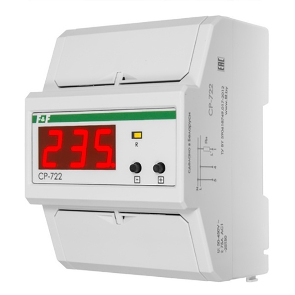 Реле контроля напряжения Евроавтоматика CP-722 75А, 1NO, индикация текущего напряжения