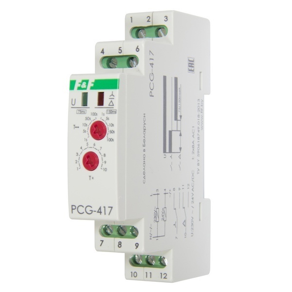 Реле времени Евроавтоматика PCG-417 1-1000с., 230 В; 50 Гц, 24 В AC/DC, Звезда- треугольник