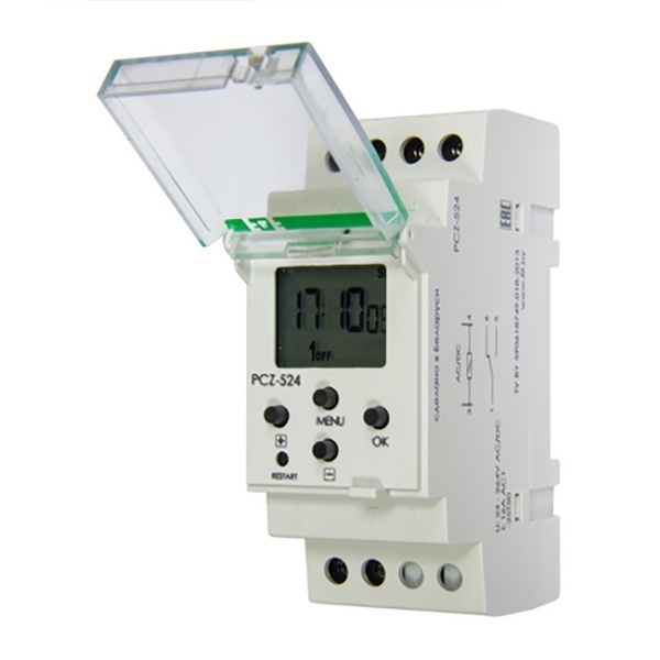 Реле времени астрономическое Евроавтоматика PCZ-524 24-264В AC/DC 16А 1NO/NC