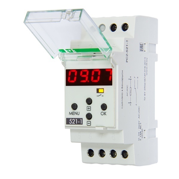 Реле времени программируемое Евроавтоматика PCZ-521-1 24-264 В AC/DC 16А 1NO/NC