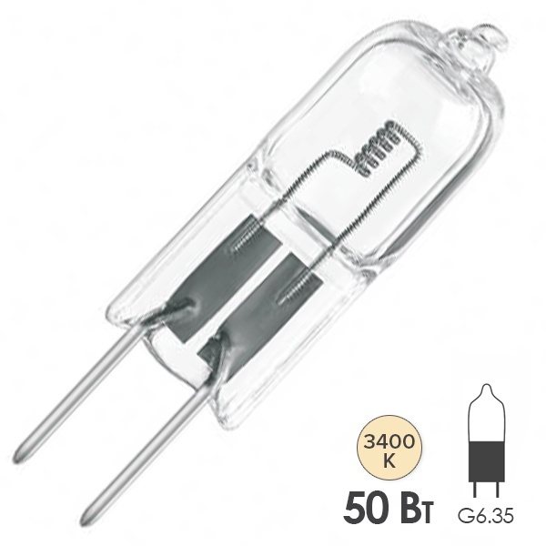 Лампа специальная галогенная Osram 64650 50W 22.8V G6.35 1200h (PHILIPS 12429)