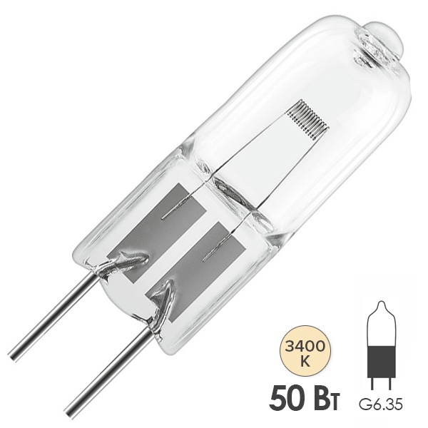 Лампа специальная галогенная Osram 64610 HLX BRL A1/220 50W 12V G6.35 50h (GE18234;SYLVANIA 0061300)