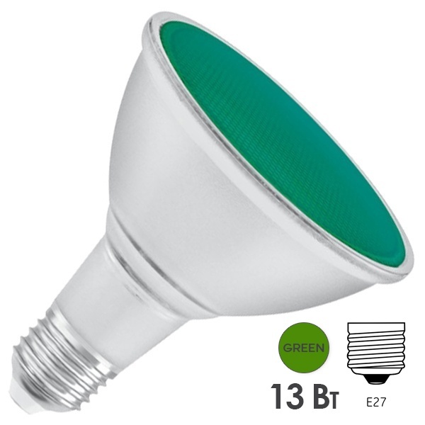 Лампа светодиодная Osram LED Parathom PAR38 100 13W Green 30° 230V E27 300Lm