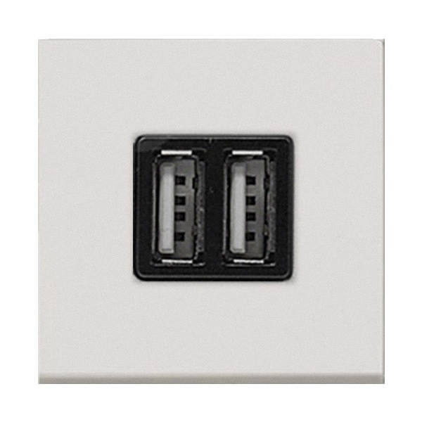 USB зарядное устройство ABB 2 модуля 2х750мА / 1х1500мА Zenit,альпийский белый (N2285 BL)