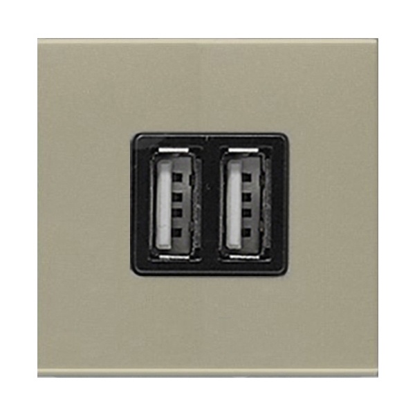 USB зарядное устройство ABB 2 модуля 2х750мА / 1х1500мА Zenit,шампань (N2285 CV)