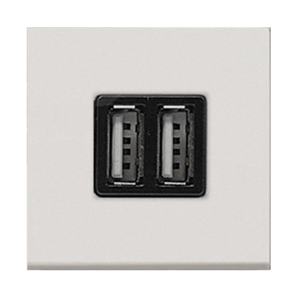 USB зарядное устройство ABB 2 модуля 2х750мА / 1х1500мА Zenit,серебристый (N2285 PL)