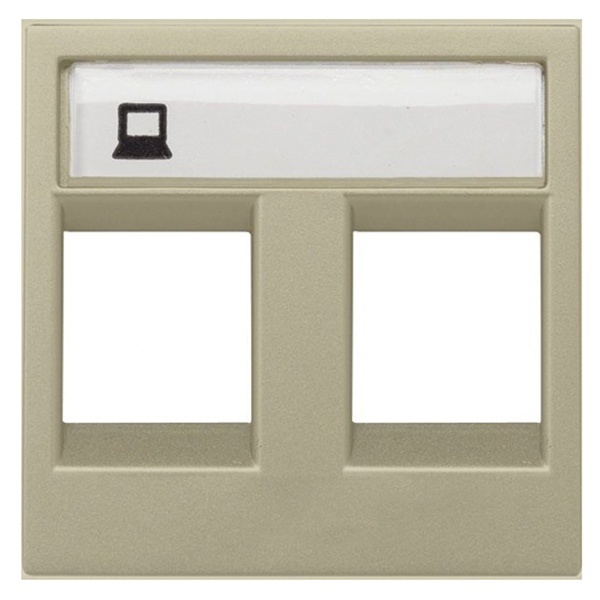 Накладка для 2-х суппортов/разъёмов типа 2017... и/или 2018... 2м ABB Zenit, шампань (N2218.2 CV)