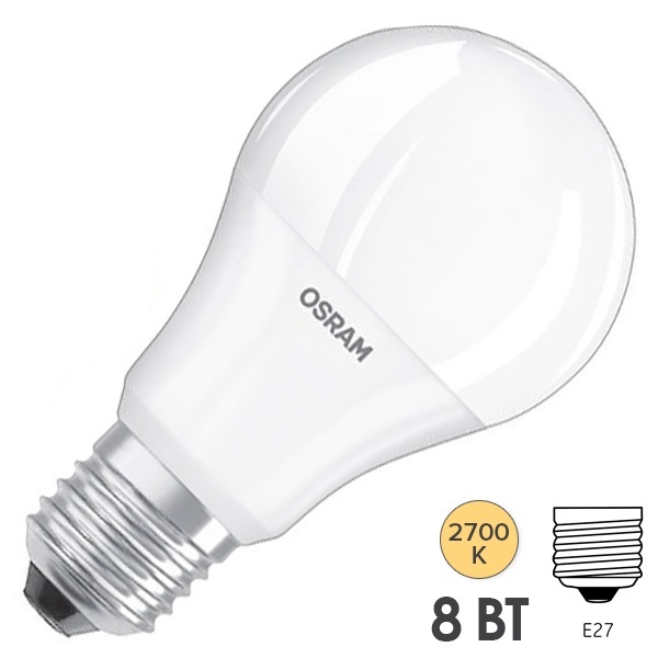 Лампа светодиодная Osram LED RELAX/ACTIVE SST CLAS A60 8W 230V E27 2700-4000K