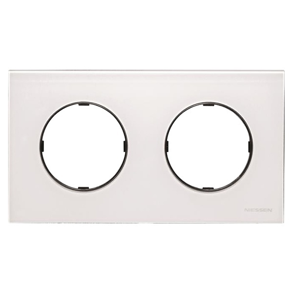 Рамка 2 поста ABB SKY Moon, стекло белое (8672 CB)