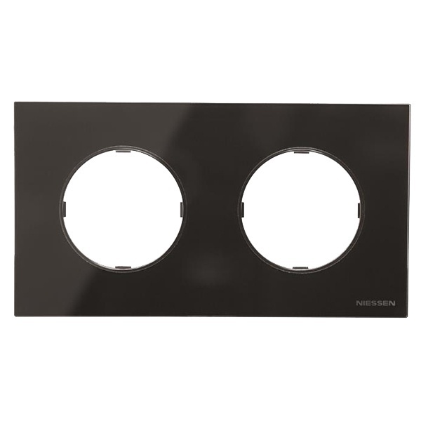 Рамка 2 поста ABB SKY Moon, стекло чёрное (8672 CN)