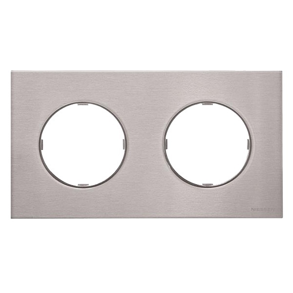 Рамка 2 поста ABB SKY Moon, нержавеющая сталь (8672 OX)