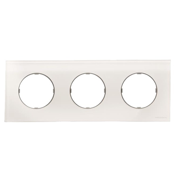 Рамка 3 поста ABB SKY Moon, стекло белое (8673 CB)