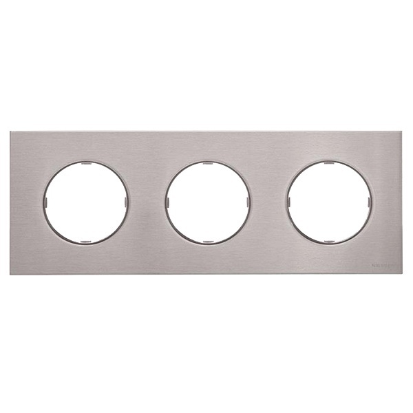 Рамка 3 поста ABB SKY Moon, нержавеющая сталь (8673 OX)