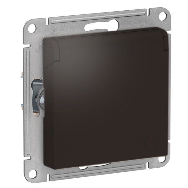 Розетка с заземл со шторк с крышкой SE AtlasDesign 16А IP20, мокко [уп 10 шт]