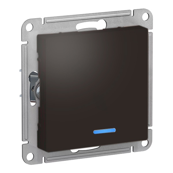 Одноклавишный переключатель с подсветкой SE AtlasDesign 10A, мокко [уп 5 шт]