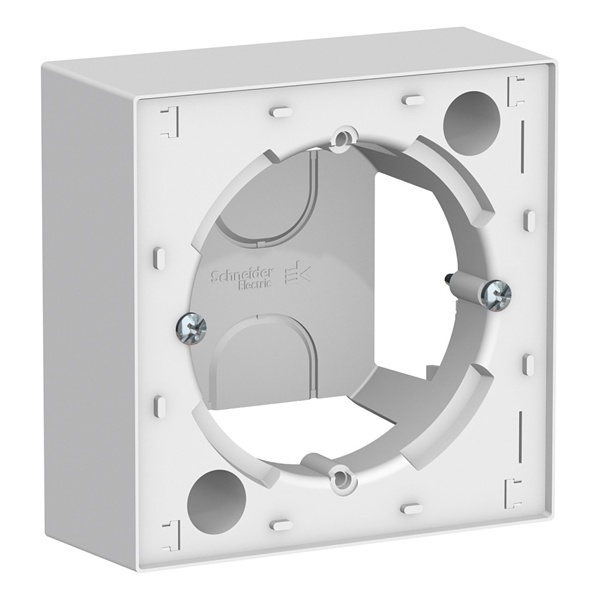 Коробка 1 пост для накладного монтажа SE AtlasDesign, белый [уп 4 шт]