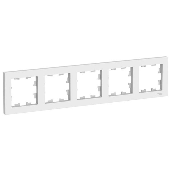 Рамка SE AtlasDesign 5 поста универсальная, белый [уп 5 шт]