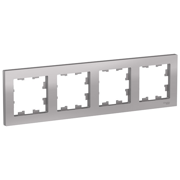 Рамка SE AtlasDesign 4 поста универсальная, алюминий [уп 5 шт]