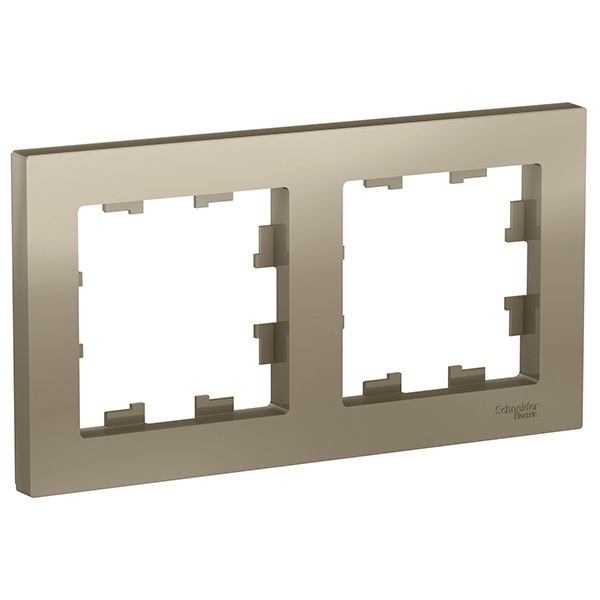 Рамка SE AtlasDesign 2 поста универсальная, шампань [уп 10 шт]