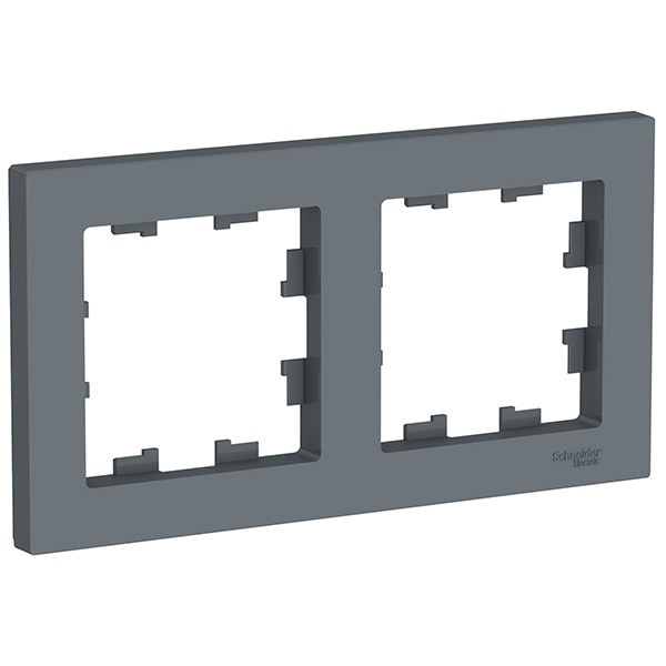 Рамка SE AtlasDesign 2 поста универсальная, грифель [уп 10 шт]