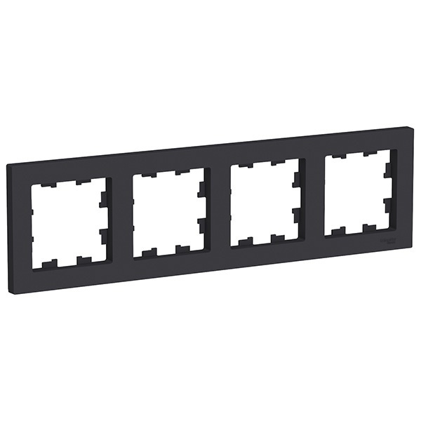 Рамка SE AtlasDesign 4 поста универсальная, карбон [уп 5 шт]