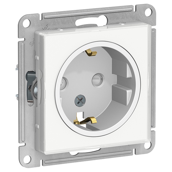 Розетка SE AtlasDesign 2Р+Е шторки 16А с возможностью установки изображения Art