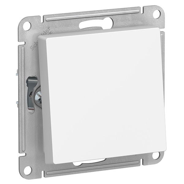 Одноклавишный переключатель SE AtlasDesign 10A IP44 Aqua, белый