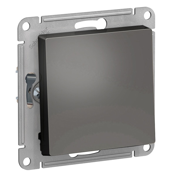 Одноклавишный выключатель SE AtlasDesign 10A, сталь [уп 5 шт]